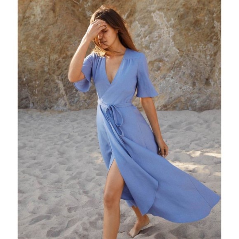 Christy Dawn Bluebell Wrap Dress - Periwinkle Cotton